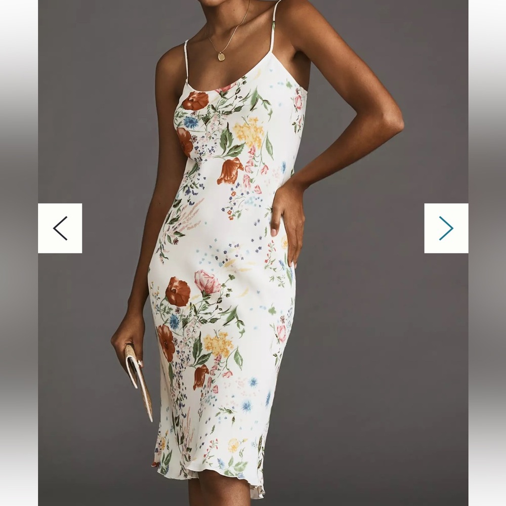 Reformation White Floral Midi Dress